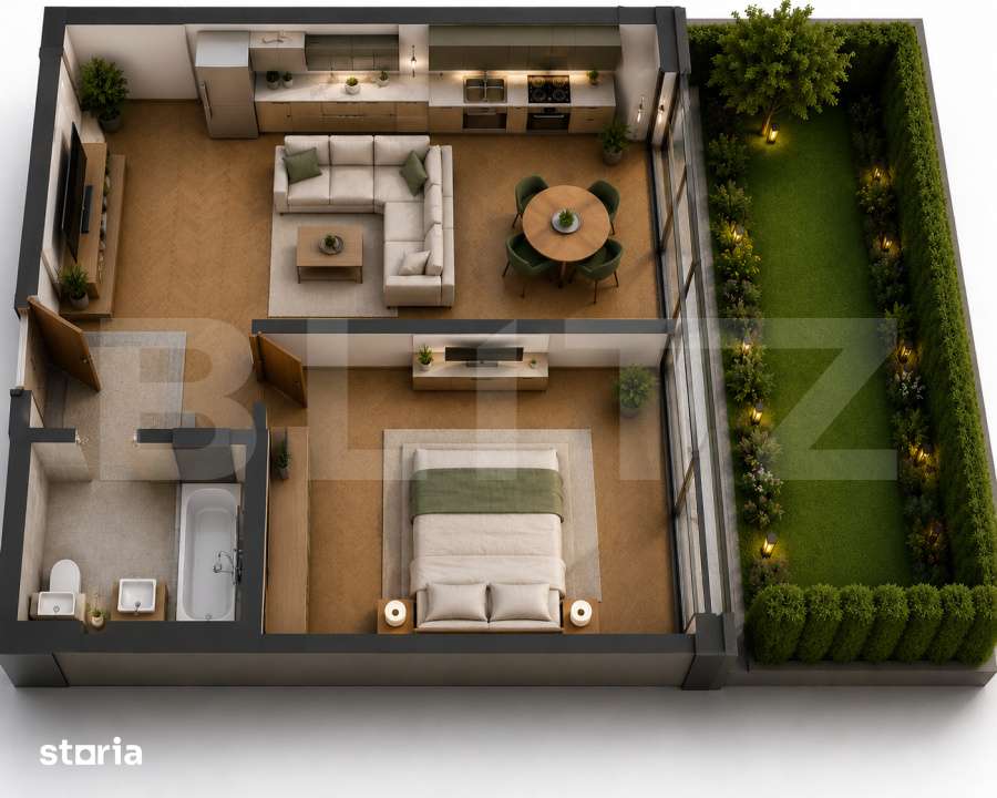 Apartament 2 camere, 43mp, gradina, in Apahida — fotografia 1
