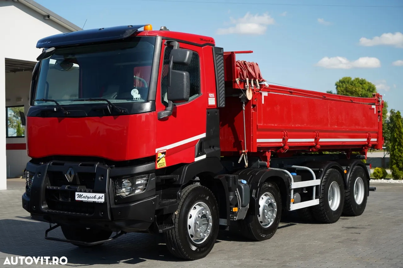 Renault C 430 / 8x4 / BASCULATOR DUBLU - 6M / HAYON HIDRODOXY / TRAPĂ / ANVELOPE 100% / IMPORTAT - 7