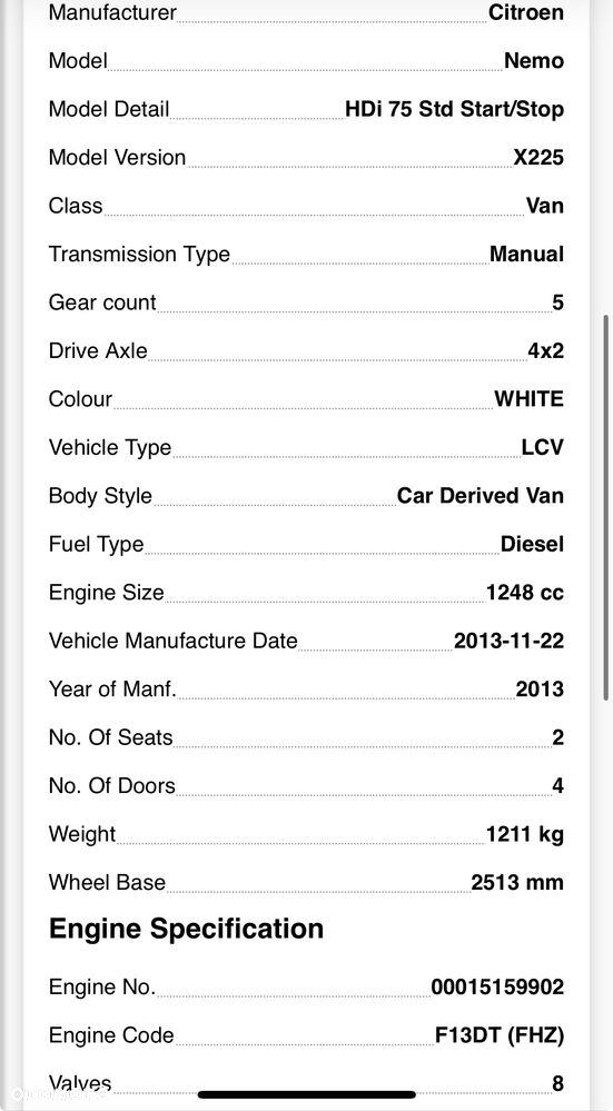 Silnik Citroen Nemo 1.3 HDi 75 FHZ Euro5 kompletny F13DTE Peugeot Bipper Tepee f13dt FHZ  199a9000 - 12