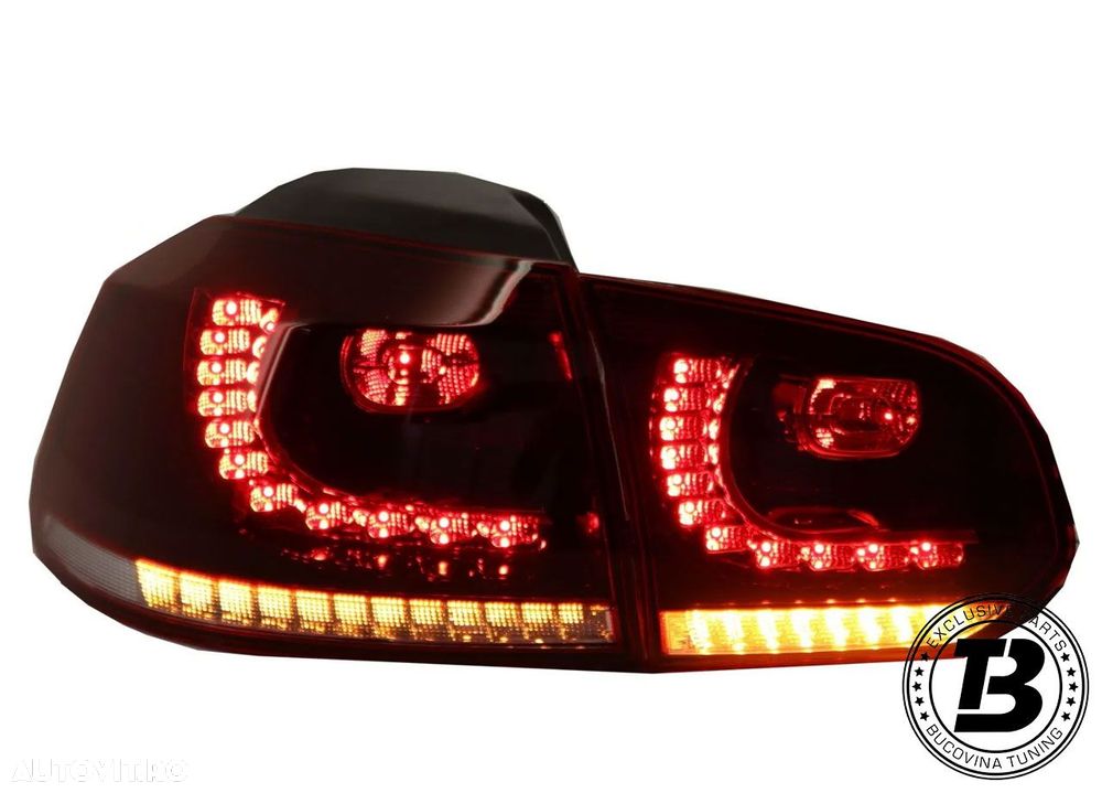 Stopuri Full LED compatibile cu VW Golf 6 VI R20 Cherry Red Design - 2