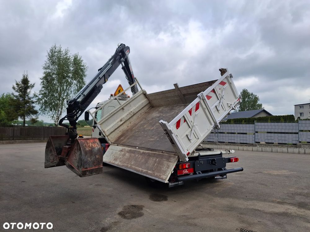 DAF LF 45.180 Wywrotka 3 Stronna + Hydroburta HDS HIAB Żuraw Dźwig Sterowanie Radiowe Łyżka Chwytak Obrotowy Dzielone Burty Hak Klimatyzacja Niski Przebieg Blokada Mostu Oświetlenie Ostrzegawcze - 38