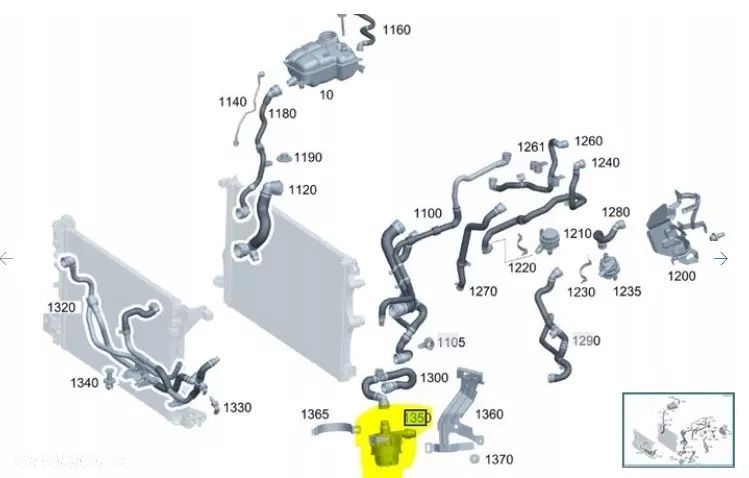 NOWA ORYGINALNA Pompa obiegowa dodatkowa pompka wody Mercedes w167 w206 w213 h247 A0005003700 - 4