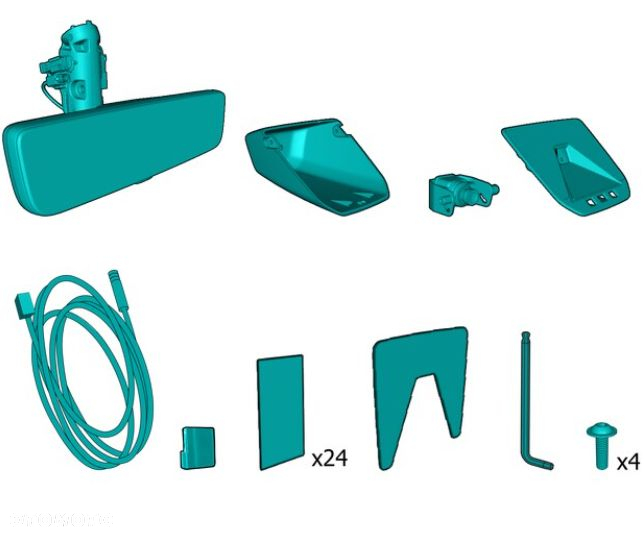 VOLVO zestaw montazowy cyfrowe lusterko wsteczne wyswietlacz OE 32368473 - 3