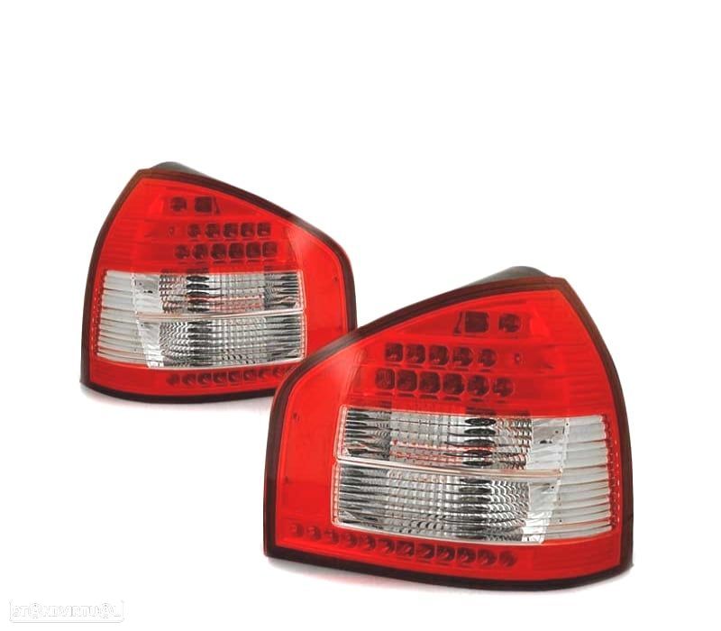 FAROLINS TRASEIROS AUDI A3 96-00 LED VERMELHO BRANCO - 2
