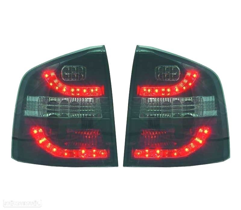 FAROLINS TRASEIROS LED SKODA OCTAVIA KOMBI 05-13 PRETO ESCURECIDO - 1
