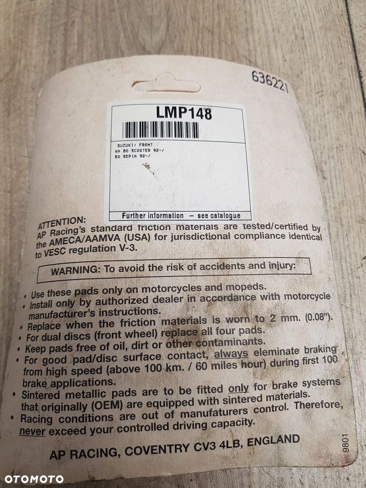 Klocki hamulcowe TRW-Lucas MCB 522 Honda MCX80 Peugeot 50 Vivacity - 4