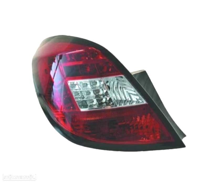 FAROLINS TRASEIROS LED OPEL CORSA D 06-11 VERMELHO BRANCO - 2