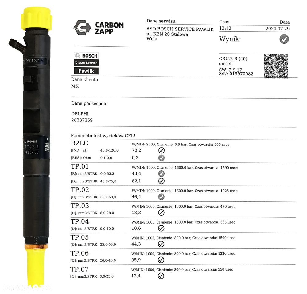 Wtryskiwacz EJBR05601D 1.5 dCi 28232234 28237259 - ZADZWOŃ - 2