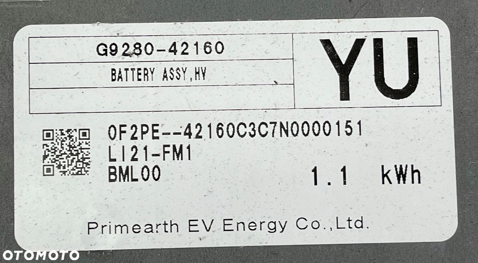 P4 TOYOTA RAV4 RAV-4 V 5 2020 - BATERIA 1.1 kWh G9280-42160 8216C-42050 - 3