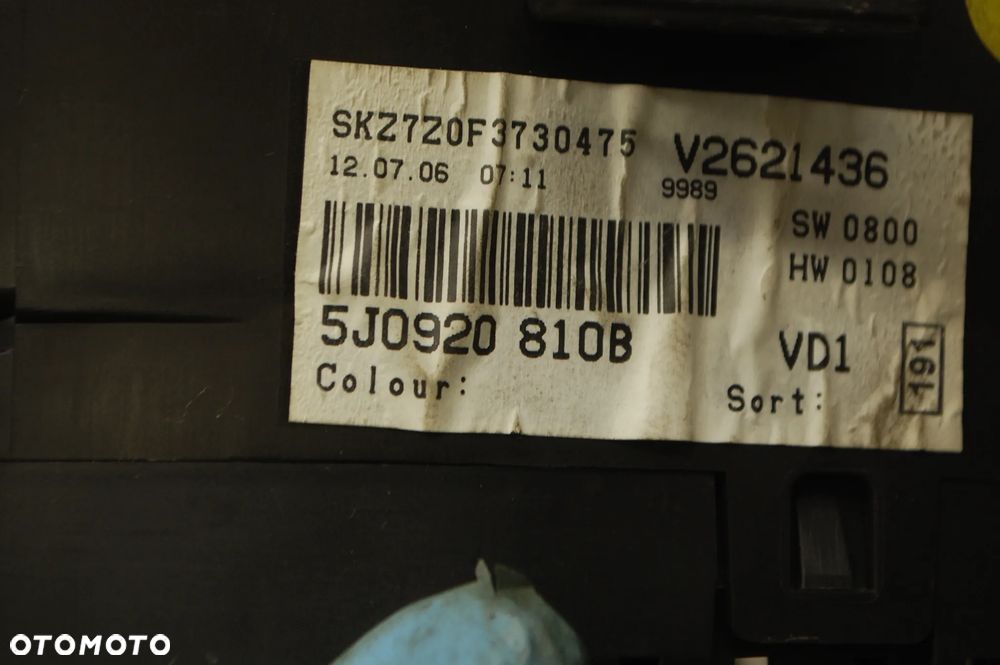 LICZNIK ZEGAR 5J0920810B SKODA ROOMSTER 1.4 16V 261TYS.KM PRAKTIK - 3