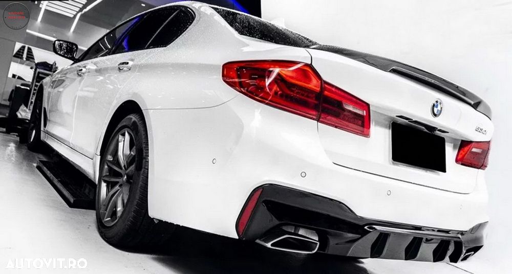 Difuzor Bara Spate BMW Seria 5 G30 G31 (2017+) M5 Design Negru Lucios- livrare gratuita - 11