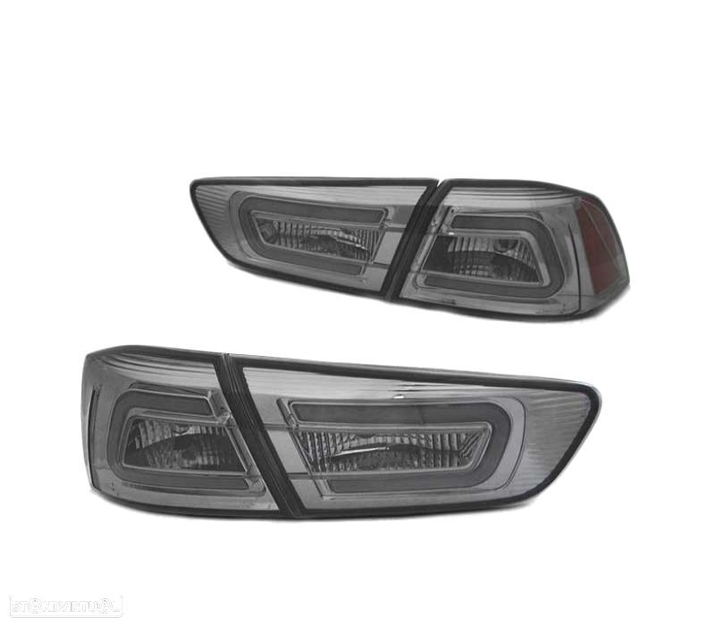 FAROLINS TRASEIROS LED MITSUBISHI LANCER 8 SEDAN 08-11 SMOKED FUMADO ESCURECIDO - 2