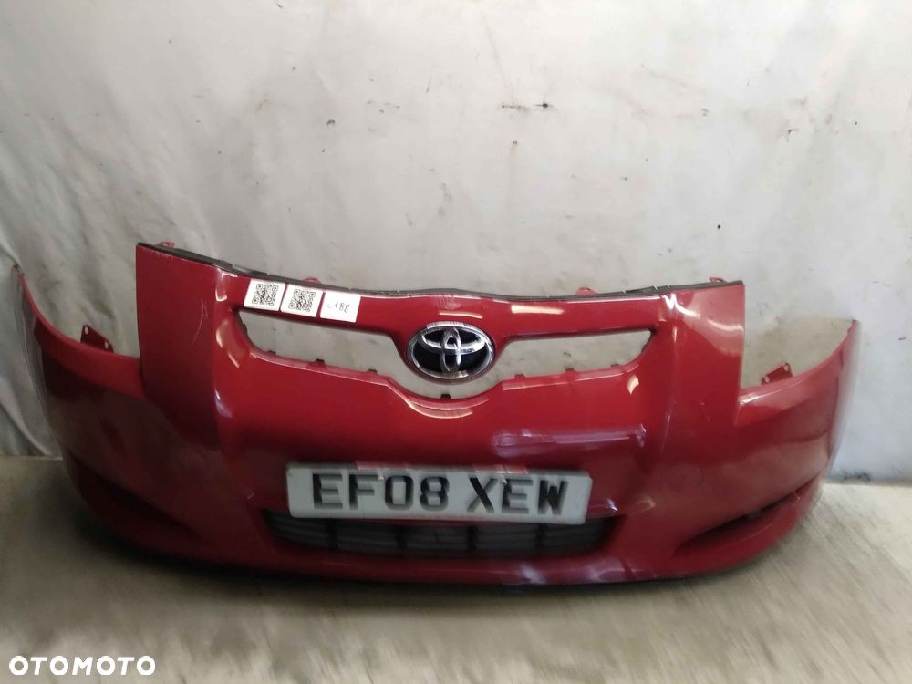 ^ ZDERZAK PRZÓD PRZEDNI DO TOYOTA AURIS I 1 3J6 CZERWONY HALOGENY - 1