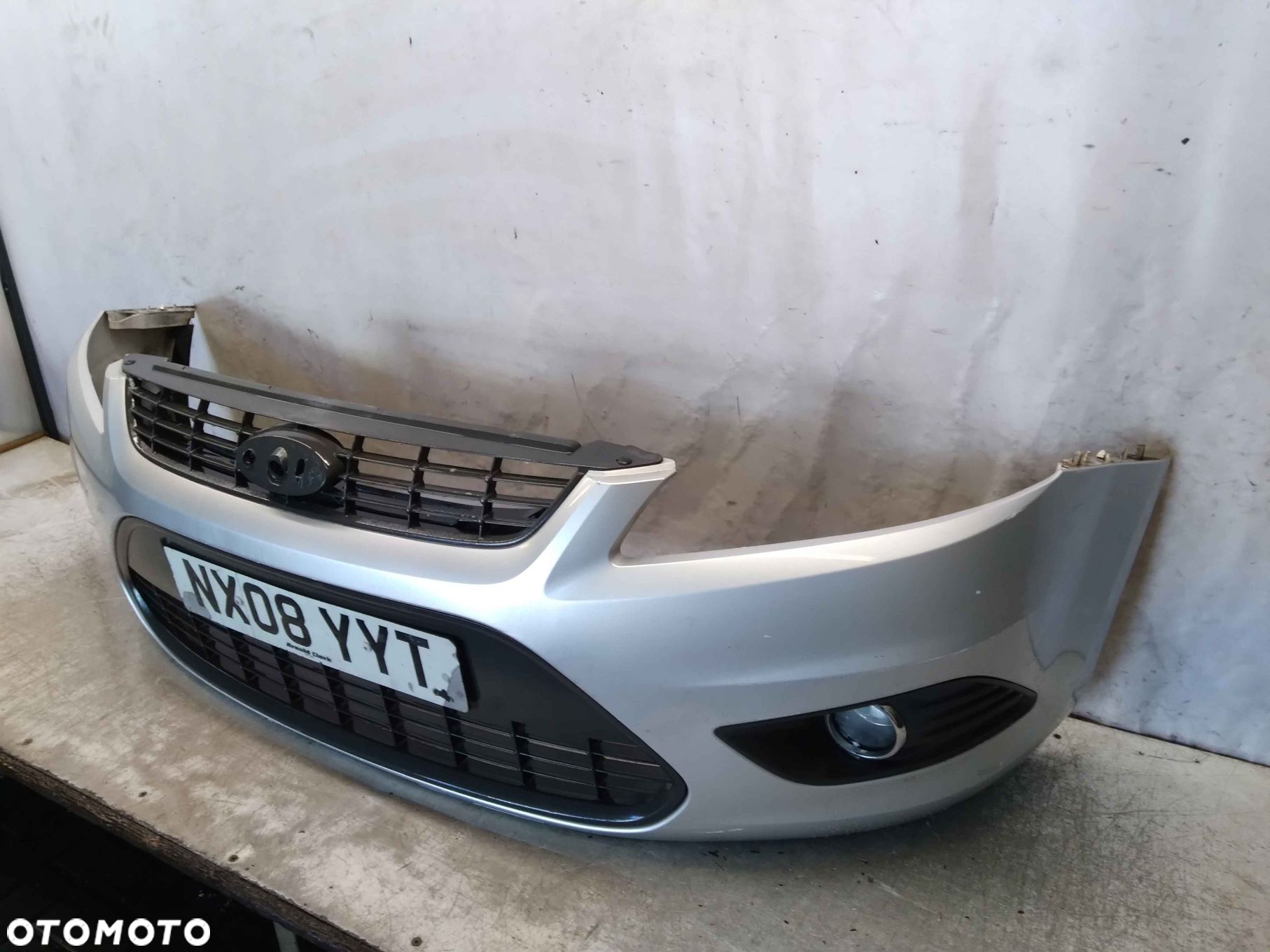^ ZDERZAK PRZÓD PRZEDNI FORD FOCUS MK.2 II 2 LIFT FL 03 SREBRNY HALOGENY - 2