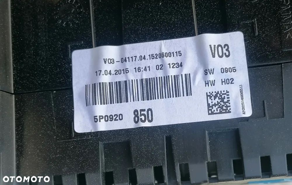 SEAT ALTEA XL 15r 1.4 TSI LICZNIK ZEGAR 5P0920850 - 3