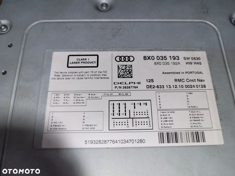 AUDI A1 RADIO DELPHI 8X0035193 - 2