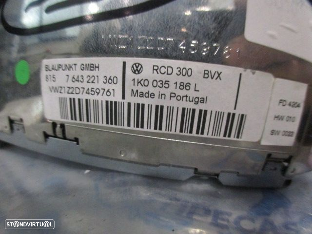 Radios 1K0035186L VW TOURAN  1T FASE 1 2005 1.9TDI 105CV 5P PRETO ORIGINAL RCD300 - 5