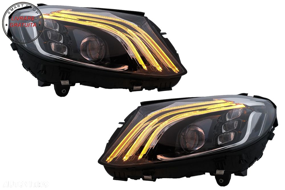 Faruri Full LED Mercedes C-Class W205 S205 (2014-2020) LHD W222 Design- livrare gratuita - 13