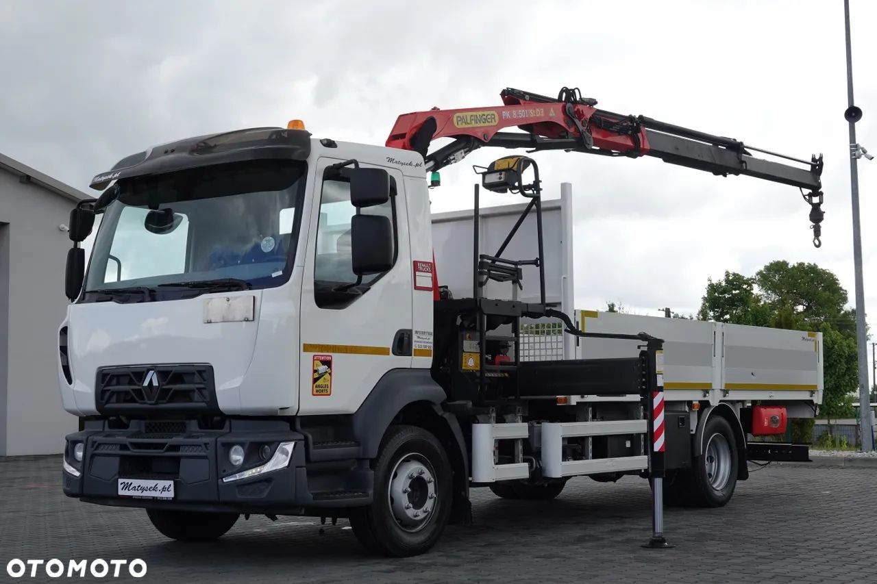 Renault D 210/  4X2 / SKRZYNIOWY 5 M + HDS PALFINGER PK 8.501 SLD A / UDŹWIG 5 580G / STEROWANIE RADIOWE / ROTATOR / SPROWADZONY - 1