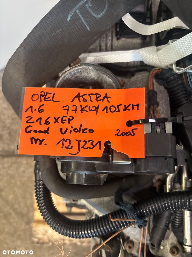 Silnik kompletny 1.6 16V Z16XEP 76kW 105KM OPEL Astra G H Meriva A Zafira B FILM Z PRACY - 3