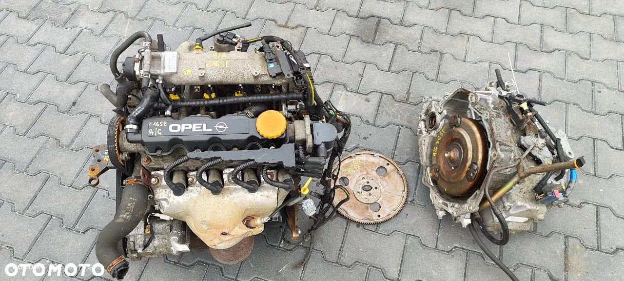 SILNIK SKRZYNA BIEGÓW Z16SE 1.6 ASTRA G MERIVA KOŁO ZAMACHOWE SPRĘŻARKA KLIMATYZACJI - 1