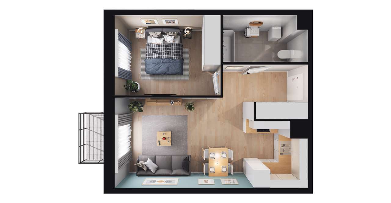 2-pokojowe mieszkanie 40m2 + balkon Bezpośrednio