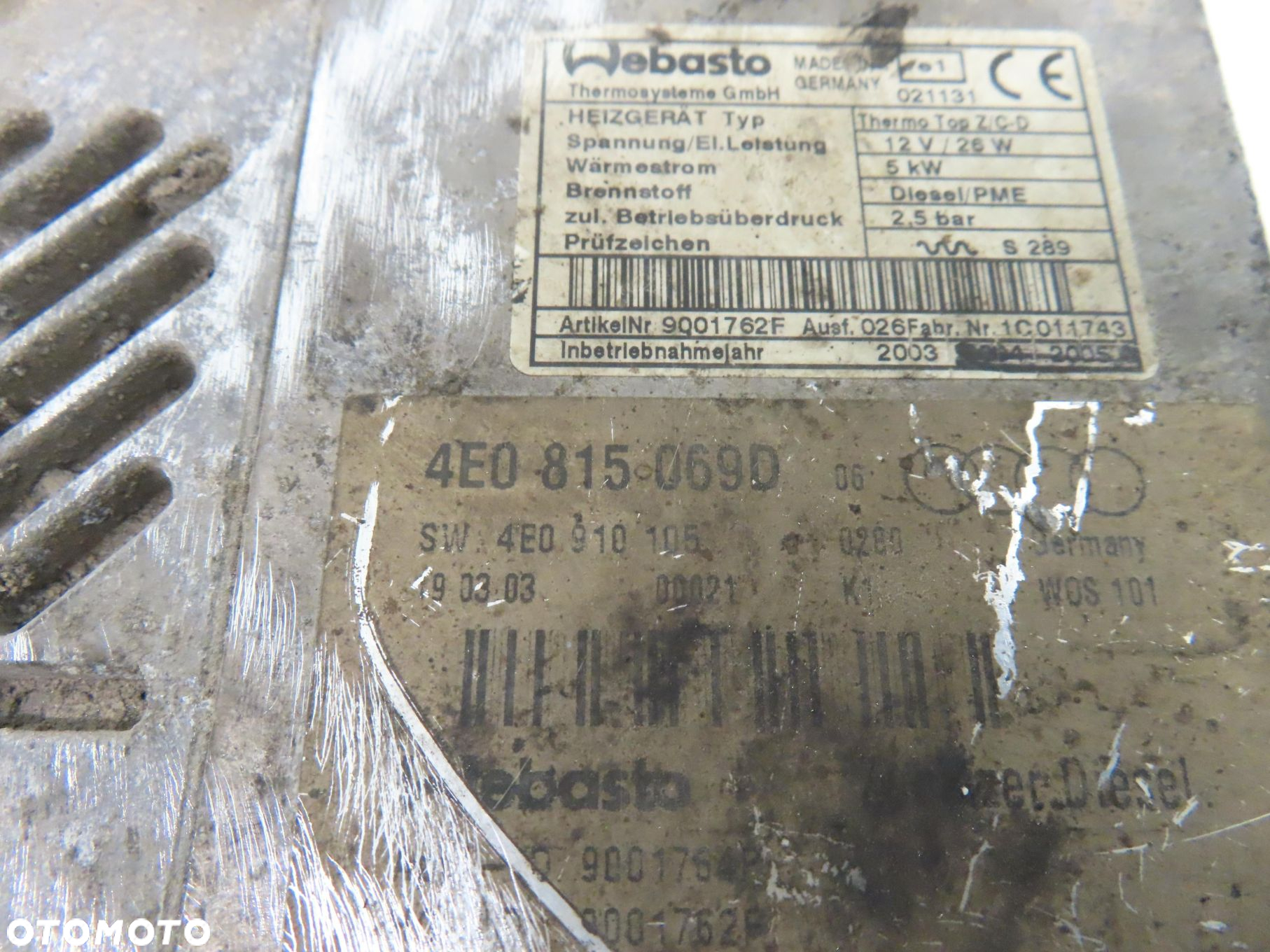 WEBASTO AUDI A8 D3 4E0815069D - 9