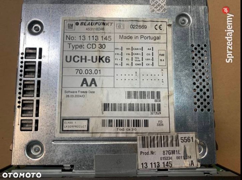 13113145 radio fabryczne wyświetlacz Opel Vectra c lift signum lift - 3