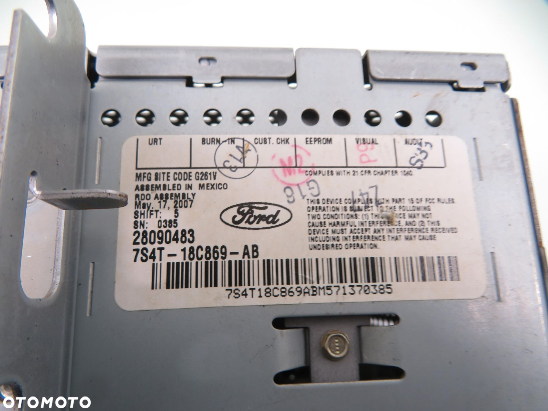 RADIO FORD FOCUS MK1 I USA 7S4T18C869AB 28090483 - 4
