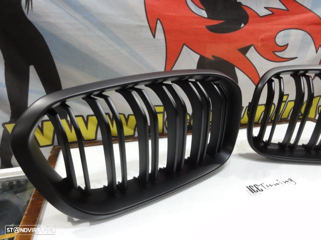 Grelha frontal BMW F20 / F21 LCI +15 M2 look / dupla lamina preto mate - 2