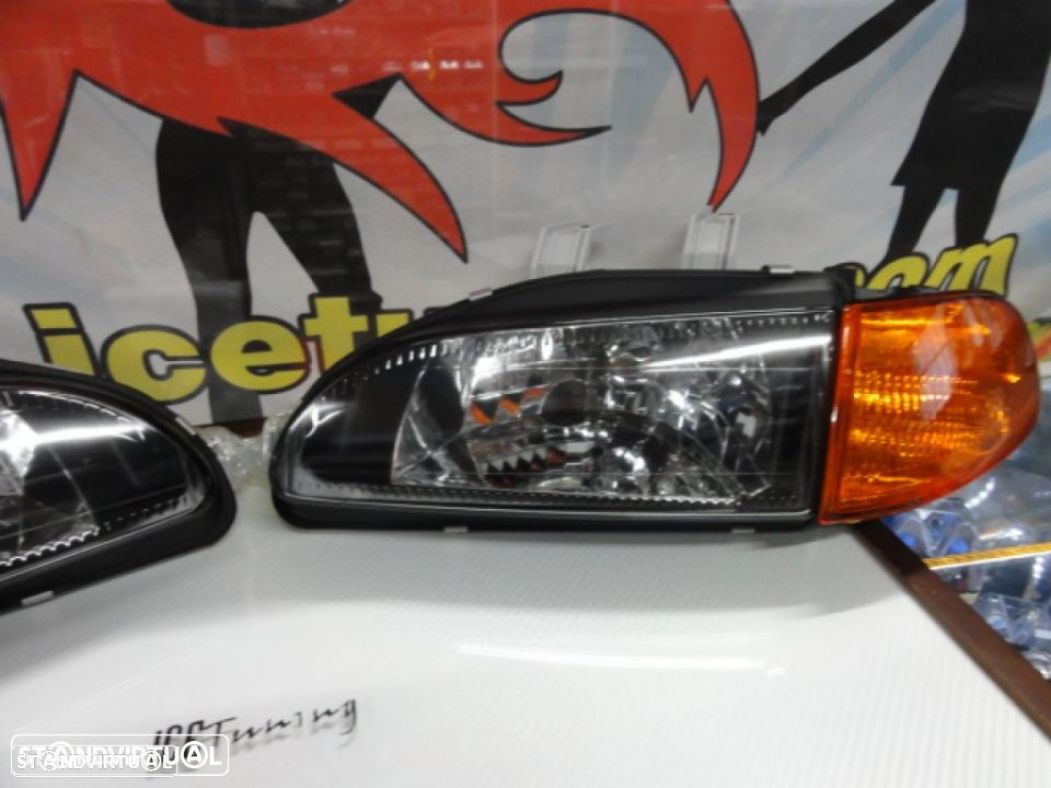 Farois frontais com luz branca 5000k Honda civic 92-95 JDM + piscas frontais JDM 2, 3 portas EG3, EG4, EG5, EG6, EJ1, EJ2 - 5