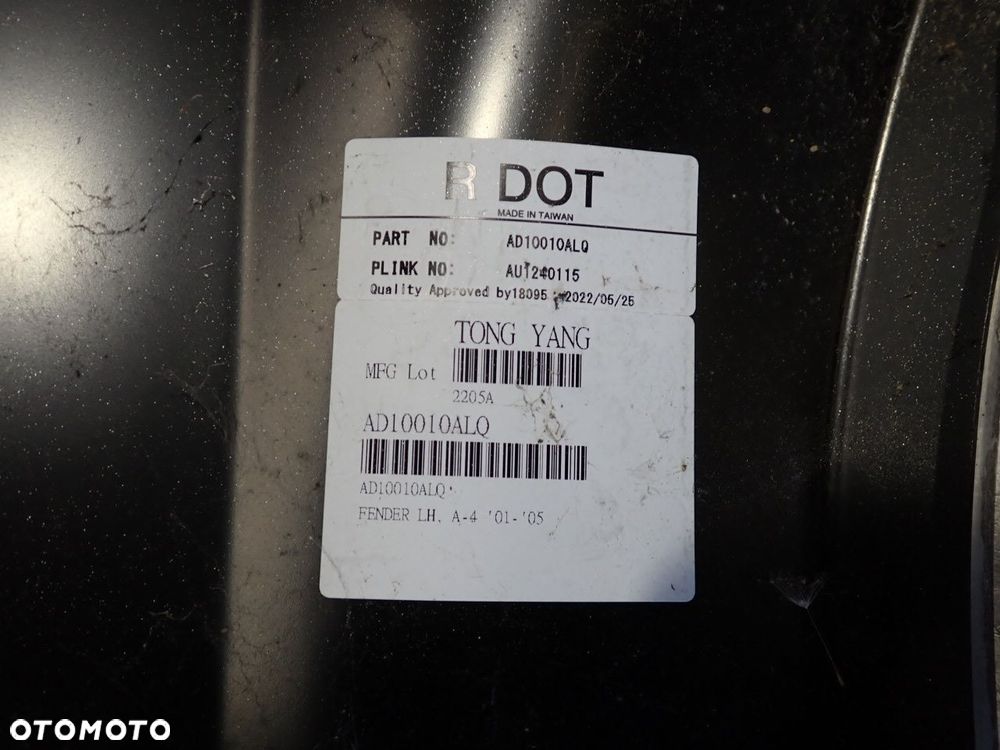 BŁOTNIK LEWY PRZEDNI AUDI A4 B6 - 18