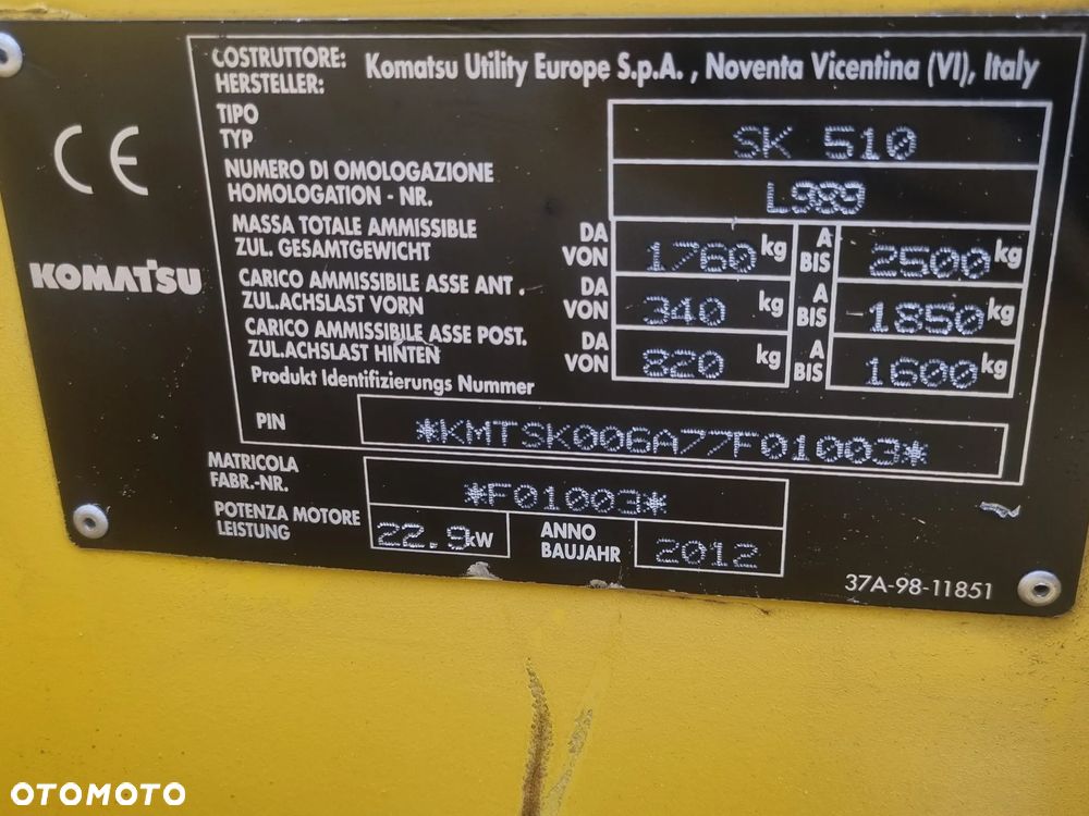 Komatsu Ładowarka Komatsu SK510 Jak Nowy z Norwegii 2013r OKAZJA Tylko 1600h 4x4 - 3