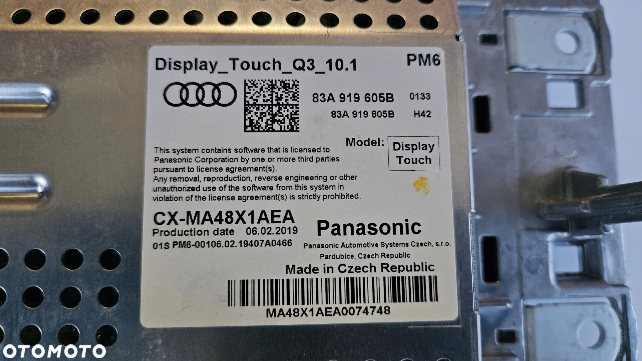 Audi SQ3 II 83A Q3 II 83A Wyświetlacz MMI Display Monitor 83A919605B - 3