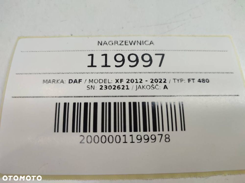 NAGRZEWNICA DAF XF 106 480 LIFT EUROPA EURO 6 2302621 2021 - 10