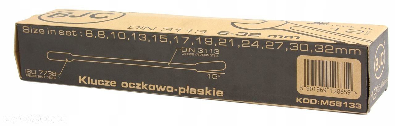 KLUCZE PŁASKO OCZKOWE 6-32 BJC 12SZT ZESTAW GRUBE - 2