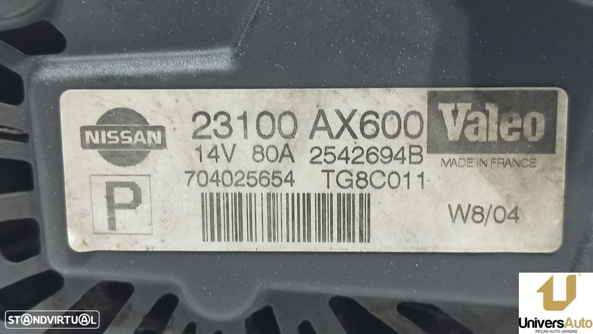 ALTERNADOR NISSAN MICRA (K12E) ACENTA - 5