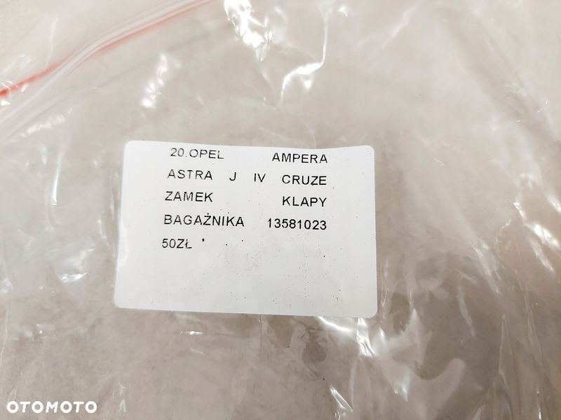 OPEL AMPERA ASTRA J CRUZE ZAMEK KLAPY BAGAŻNIKA 13581023 - 6