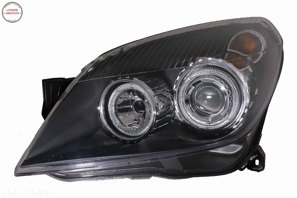 Faruri Opel Astra H (03.2004-2009) Angel Eyes Negru- livrare gratuita - 8