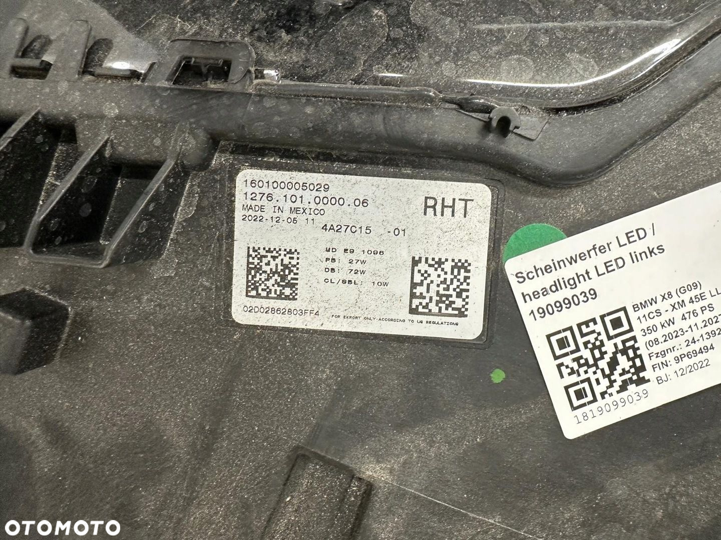 BMW XM G09 PRZÓD MASKA ZDERZAK LAMPY BŁOTNIK PAS PRZEDNI A96 45E - 11