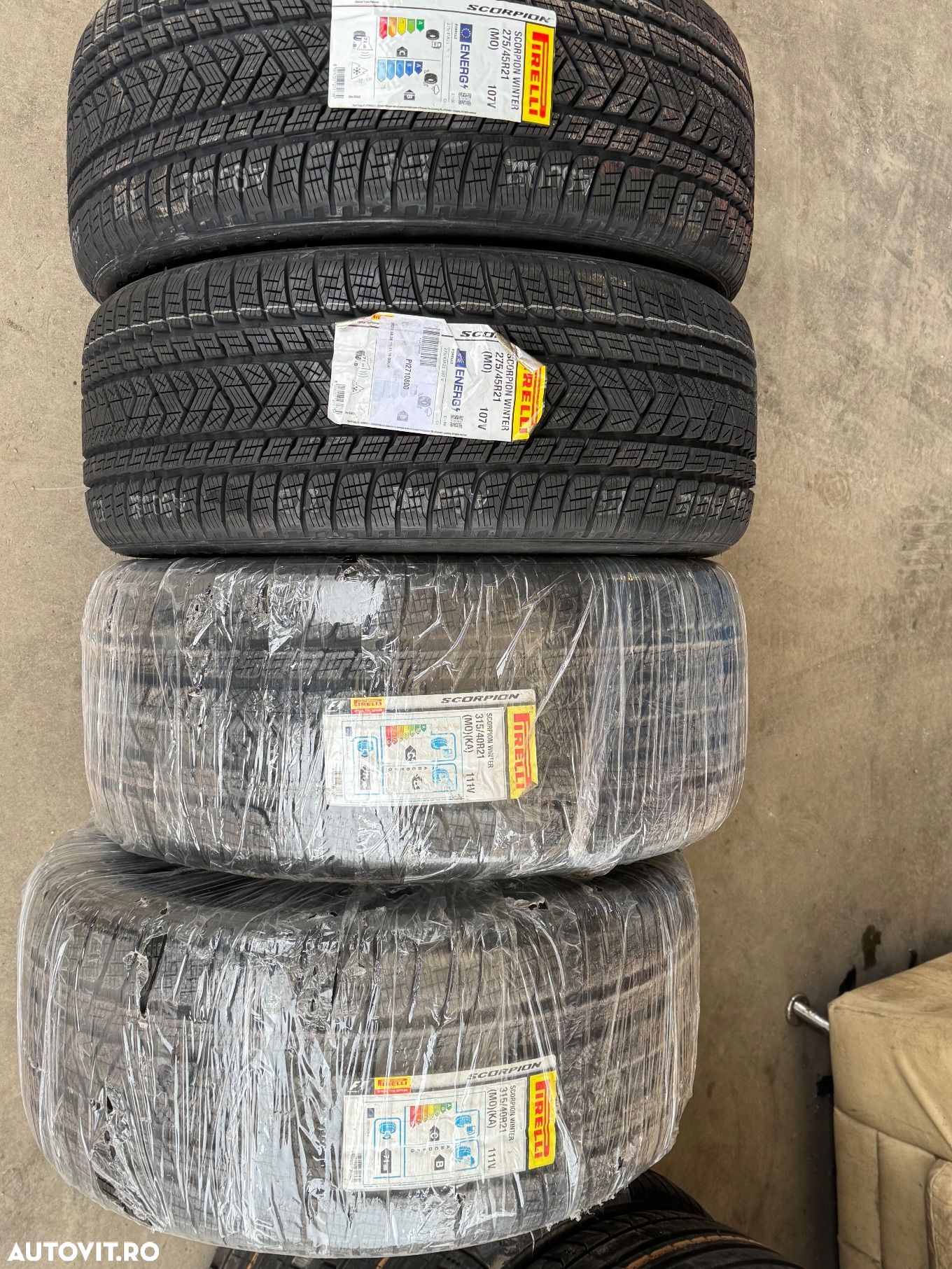 Vând set anvelope 275/45/21-315/40/21 Pirelli de iarnă noi - 1