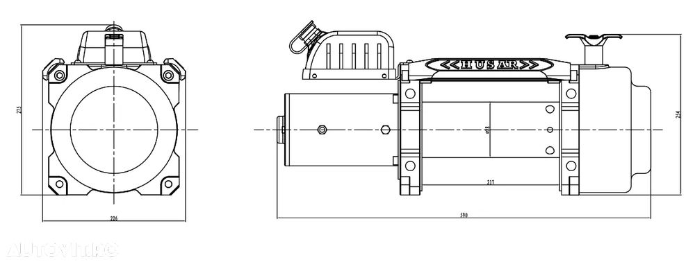 Troliu electric Husar Winch 16500 lbs(trage 7484 kg) la 12 V sau 24V - 4