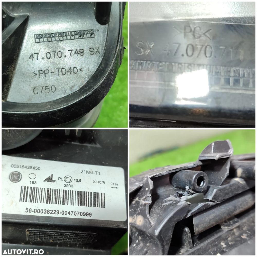 FAR STANGA HALOGEN FIAT PANDA 3 319 / HATCHBACK / COD OEM 47070748SX / SX47070711 2012-2025 (4G2) - 8