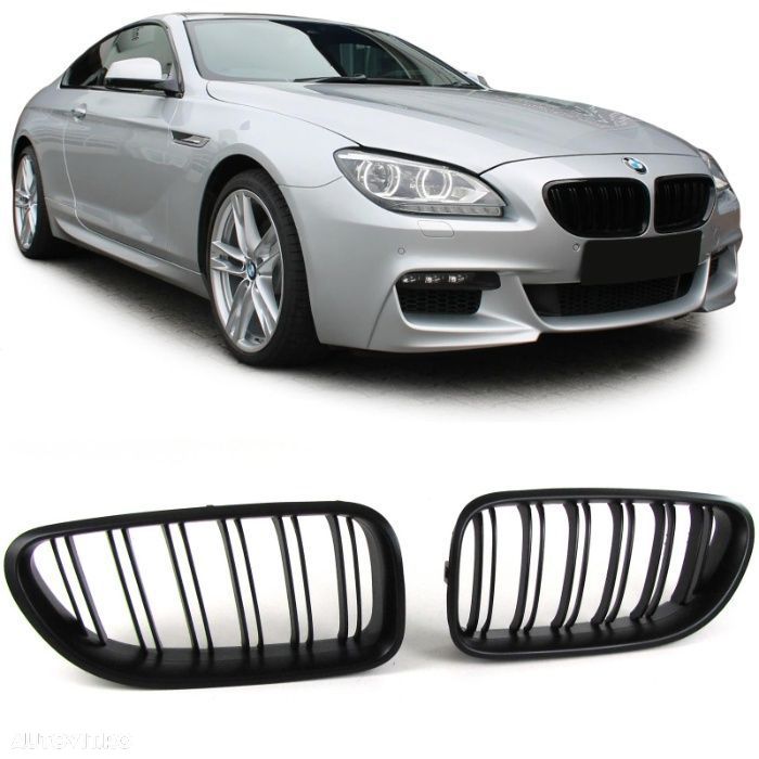 Grile Duble Negre pentru BMW SERIA 6 M6 F06 F12 F13 Cabrio Coupe Gran Coupe  CALITATE PREMIUM ⭐️⭐️⭐️⭐️⭐️ - 1