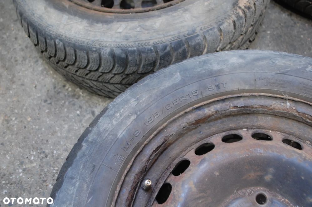 FELGI STALOWE + OPONY ZIMOWE KBA43737 5X112 ET45 6J 195/65R15 AUDI A4 A6 C6 VW SKODA SEAT - 8