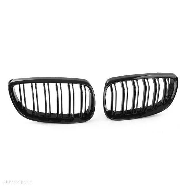 Grile Duble Bara Fata Nari M Style BMW E92 E93 Pre-FACELIFT // FACELIFT, Negru Lucios - 4