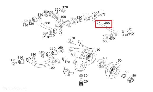 MERCEDES ML GLE R-KLASA Wahacz tyl tylny OE - 2