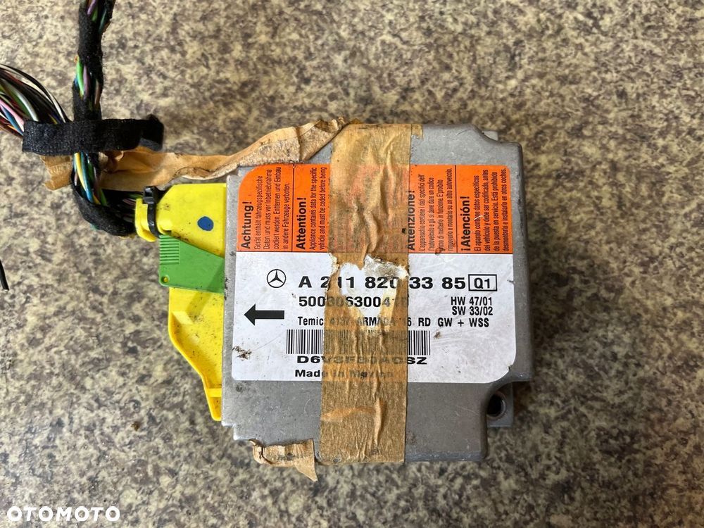 Kokpit deska pulpit pasy bezpieczenstwa poduszki modul AIRBAG Mercedes W211 - 10