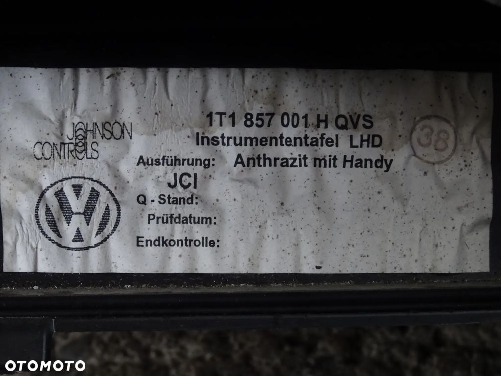 VW TOURAN DESKA ROZDZIELCZA KONSOLA KOKPIT TAPICERKA - 9