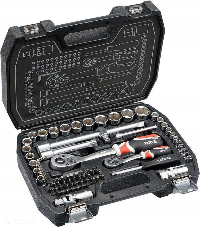 YATO KLUCZE NASADOWE ZESTAW KLUCZY NASADOWYCH NASADKI 72el YT-38782 TORX - 2